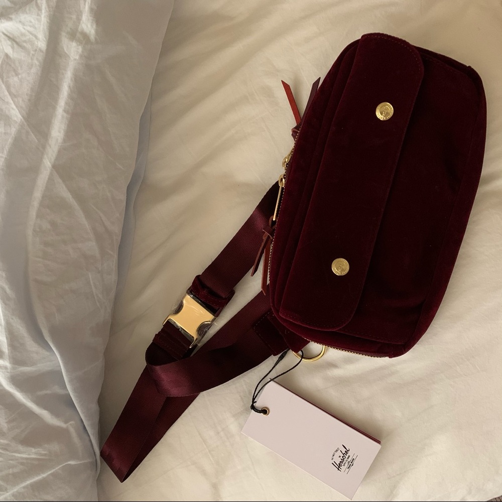 Herschel Velvet Burgundy Fanny Pack
